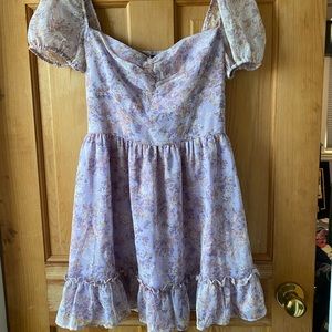 Floral Mesh Mini Dress